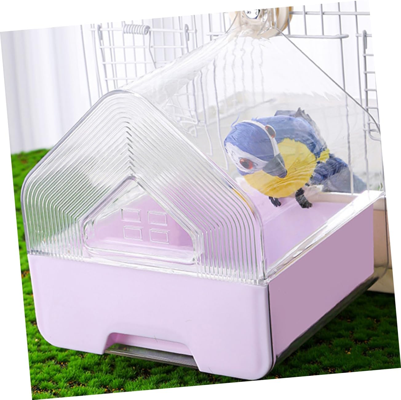Sosoport 2pcs Parrot Bath Tub Bird Shower Perch for Parakeets Cage Bird Bath Drawer Multipurpose Bathing Accessory for Pet