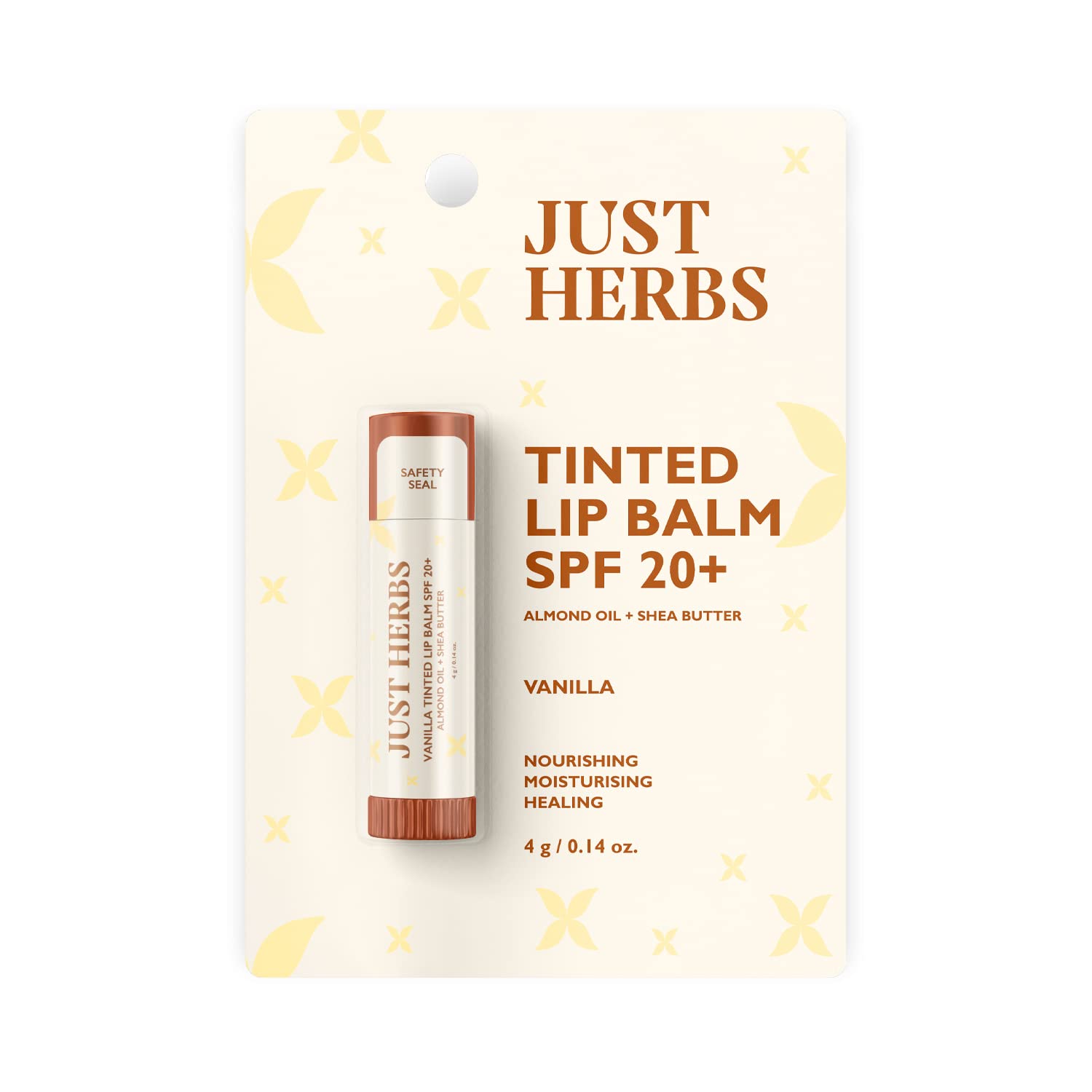 Just Herbs Tinted Lip Balm for Men and Women with SPF 20+ for Dark Lips