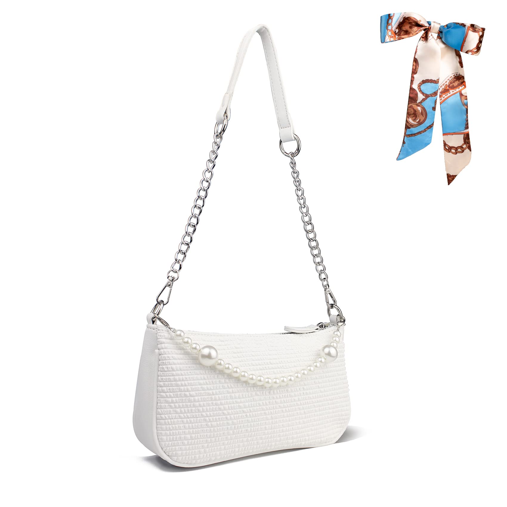 ★ANOETIC★ ANC CLASSIC MINI SHOULDER BAG_TWEED WHITE Right 20 Retro Shoulder Bag White Handbags Women with Pearl