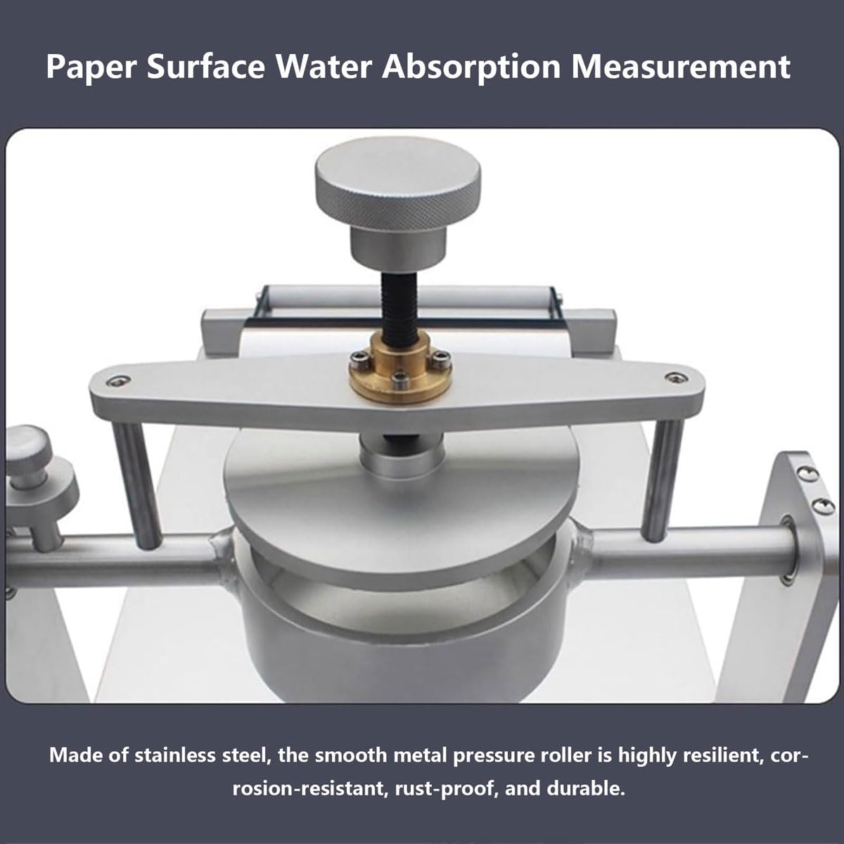 Probador de absorción de agua de papel, medidor de absorción de agua de acero inoxidable, área de prueba de 100 cm² y volumen de agua 100 mm ± 5 ml, para impresión, cartón, laboratorio