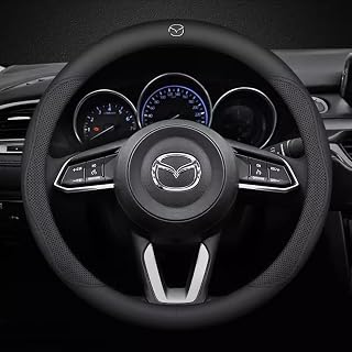 Steering Wheel Cover For Mazda 2 3 5 6 CX-3 CX-5 CX-7 CX-9 CX-30 MX-30 MX-5 PU, Non Slip Breathable Sweat Absorbent Sport, 7-38cm(15in), C