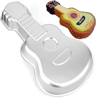 Guitar Shaped Cake Pan, Aluminum 3D Birthday Cake Mold Baking Mould Tin ...