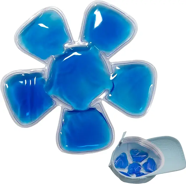 Reusable Cooling Gel Ice Pack - Freezing Band for Hats & Helmets