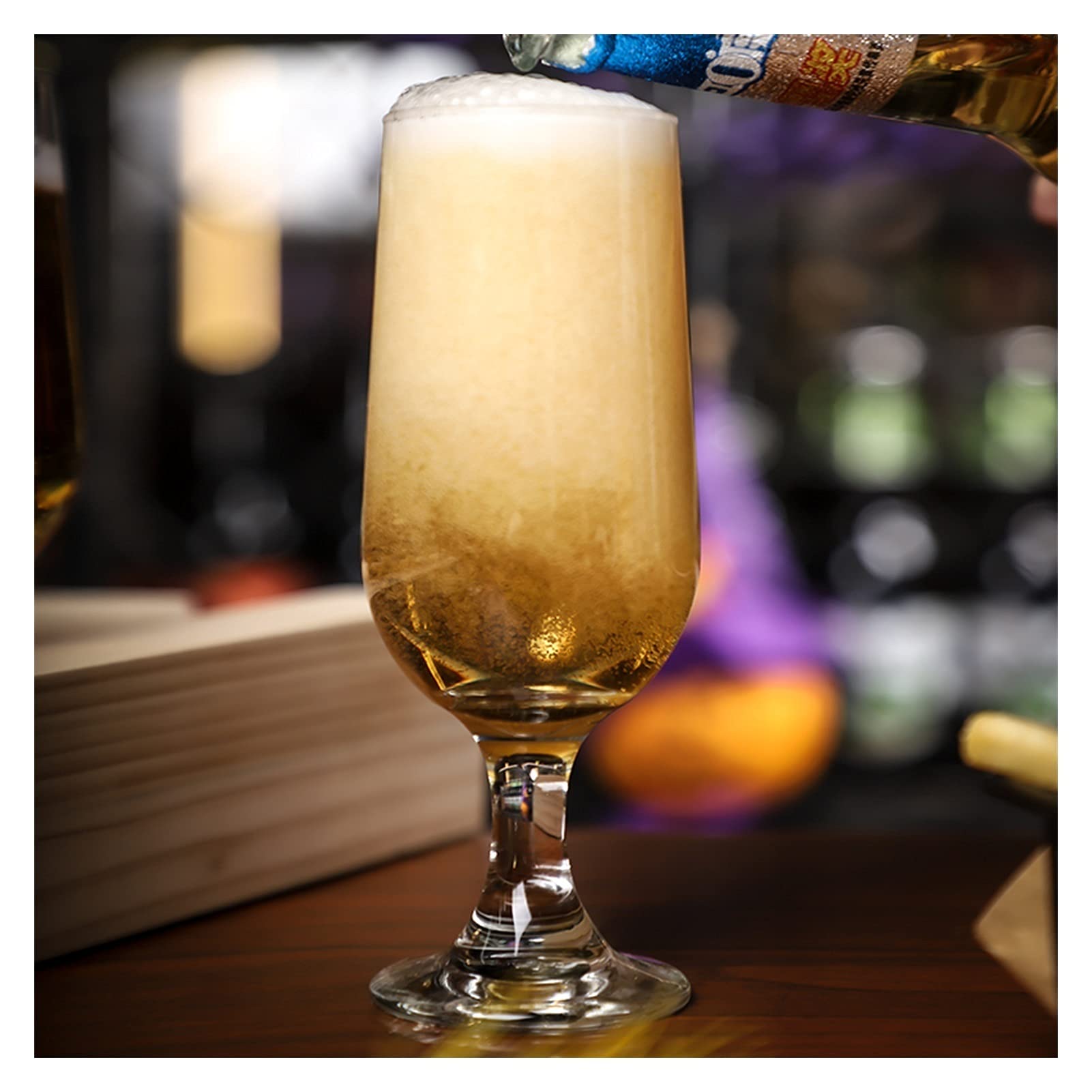 biergläser， Personalisiertes Pintglas, Bierbecher, 330 ml, Biergläser, perfekt for Zuhause, Restaurants und Kneipen, Glas-Bierkrug, leicht zu hohe Bar