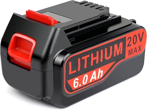 Djsanu 20V Max 6000mAh High-Capacity Battery Compatible for Black and Decker 20V Battery, Compatible with Black & Decker 20 Volt LBXR20 LBXR2020 & Power Tools