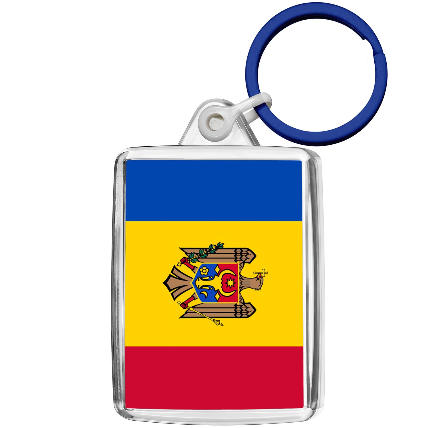 Pixly® Moldova Flag Keyring Key Fob Country Keychain Keepsake Moldovan Souvenir Gift