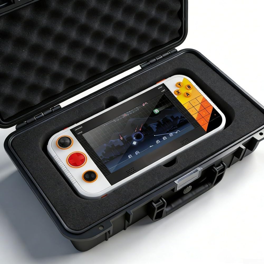 Custodia da Trasporto per dura per Console Portatile Gamestation Go - Valigetta Fotografica per stile IP67, Organizzatore Cavi e Accessori Tecnici, Nero