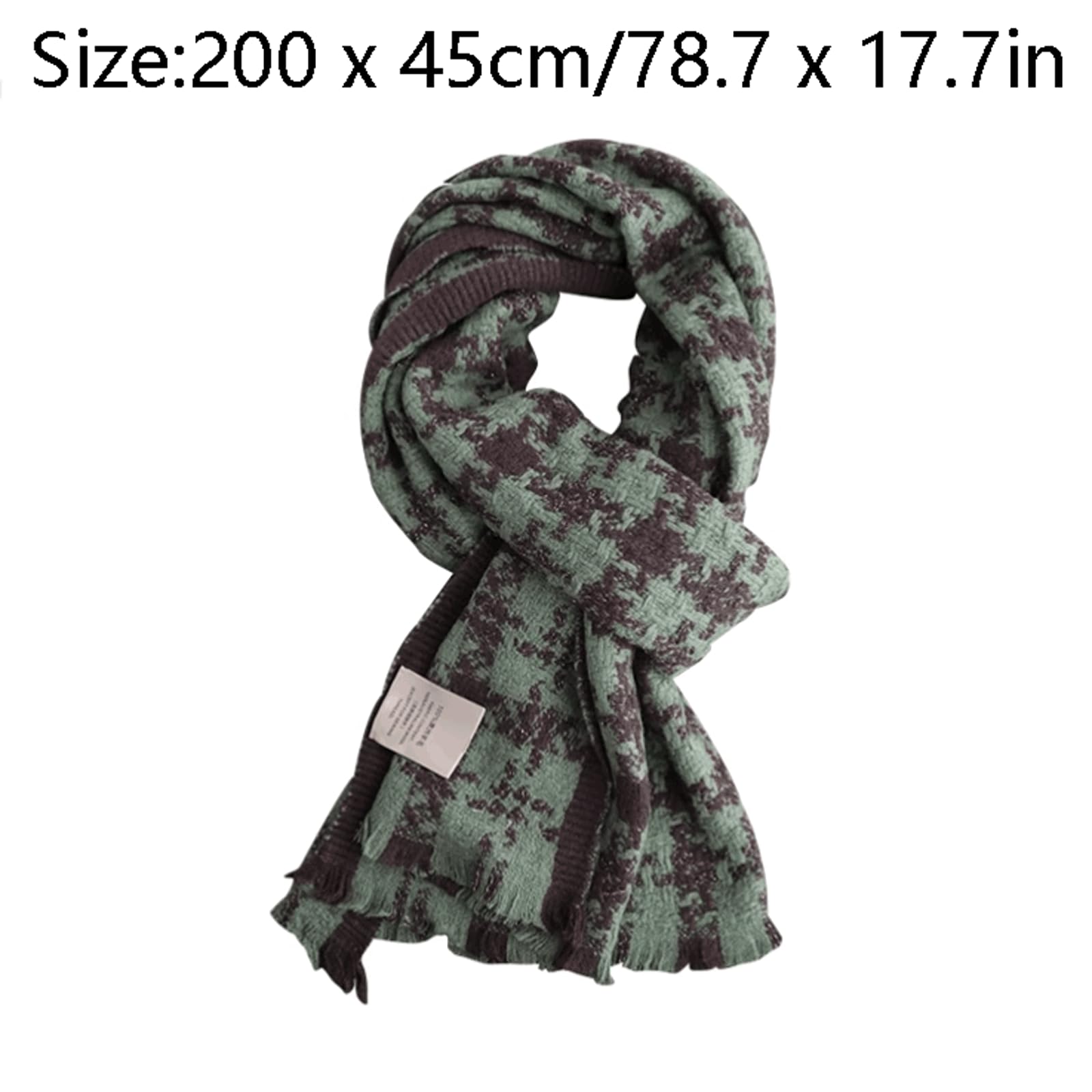 Multiusos Bufanda de Lana con Caja, Bufandas Suaves Transpirables con borlas, envolturas Gruesas, Bufandas de Cuello de tartán, Chal cálido de Invierno cálido