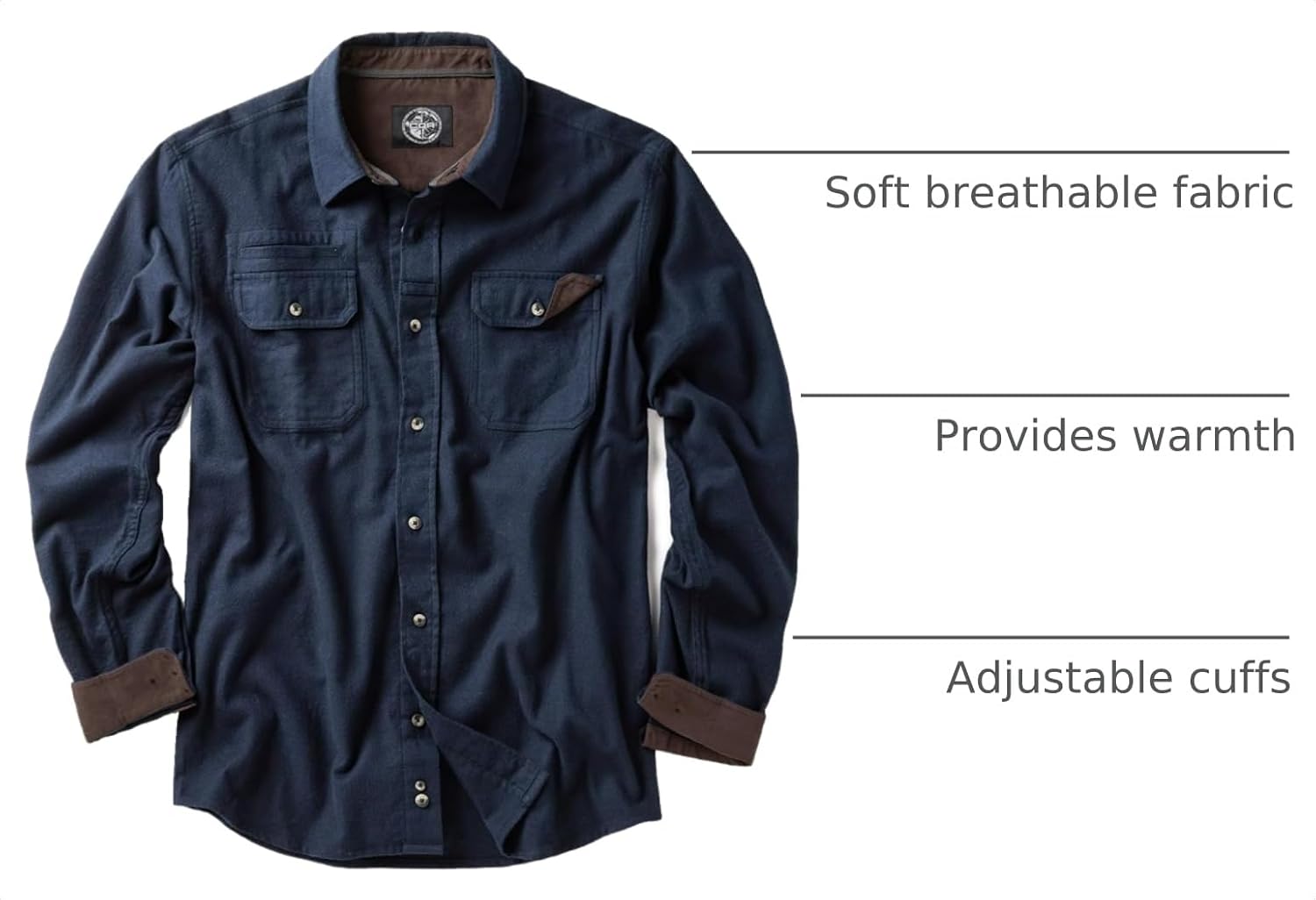 CQR Men's 100% All Cotton Button Down Flannel Shirts, Long Sleeve Brushed Warm Soft Casual Outdoor Plaid Shirt image 4