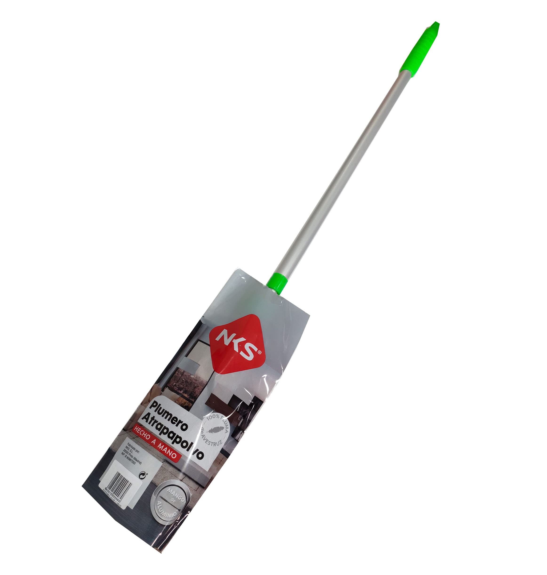 Clim Profesional - Plumero de Avestruz con Mango Extensible de Aluminio 110CM. Plumas Naturales Antiestático. Elimina Polvo y Suciedad y Limpia Toda Superficie