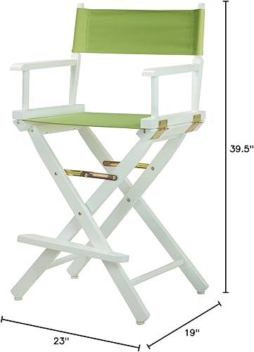 Miniatura 203 de Silla de Director de 18" Marco Blanco Lona Rosa