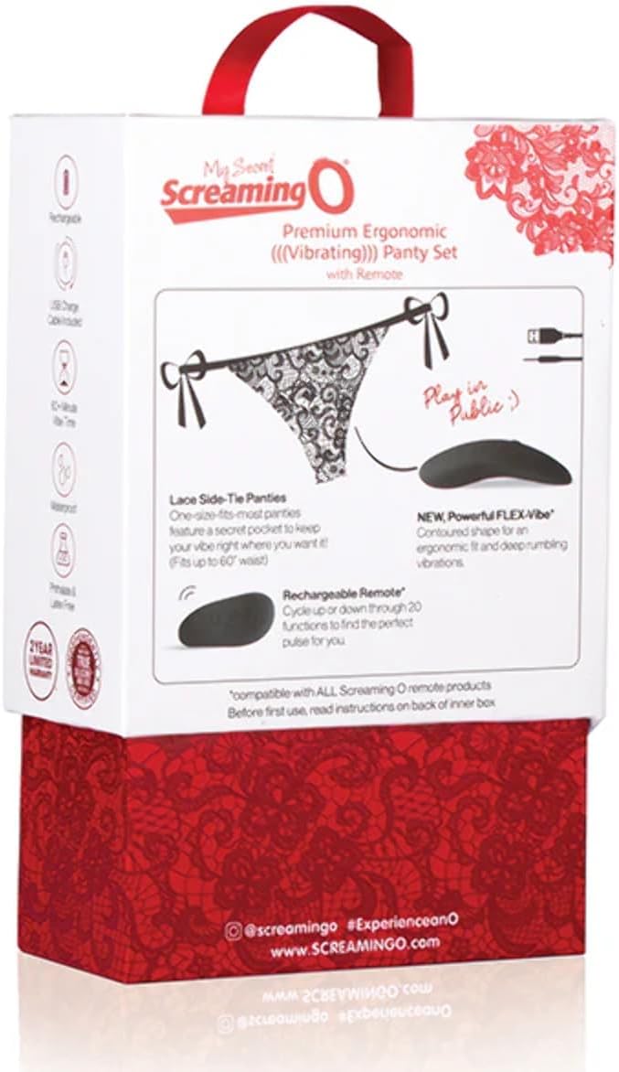 Screaming O My Secret Premium Ergonomic Remote Panty Set - Black