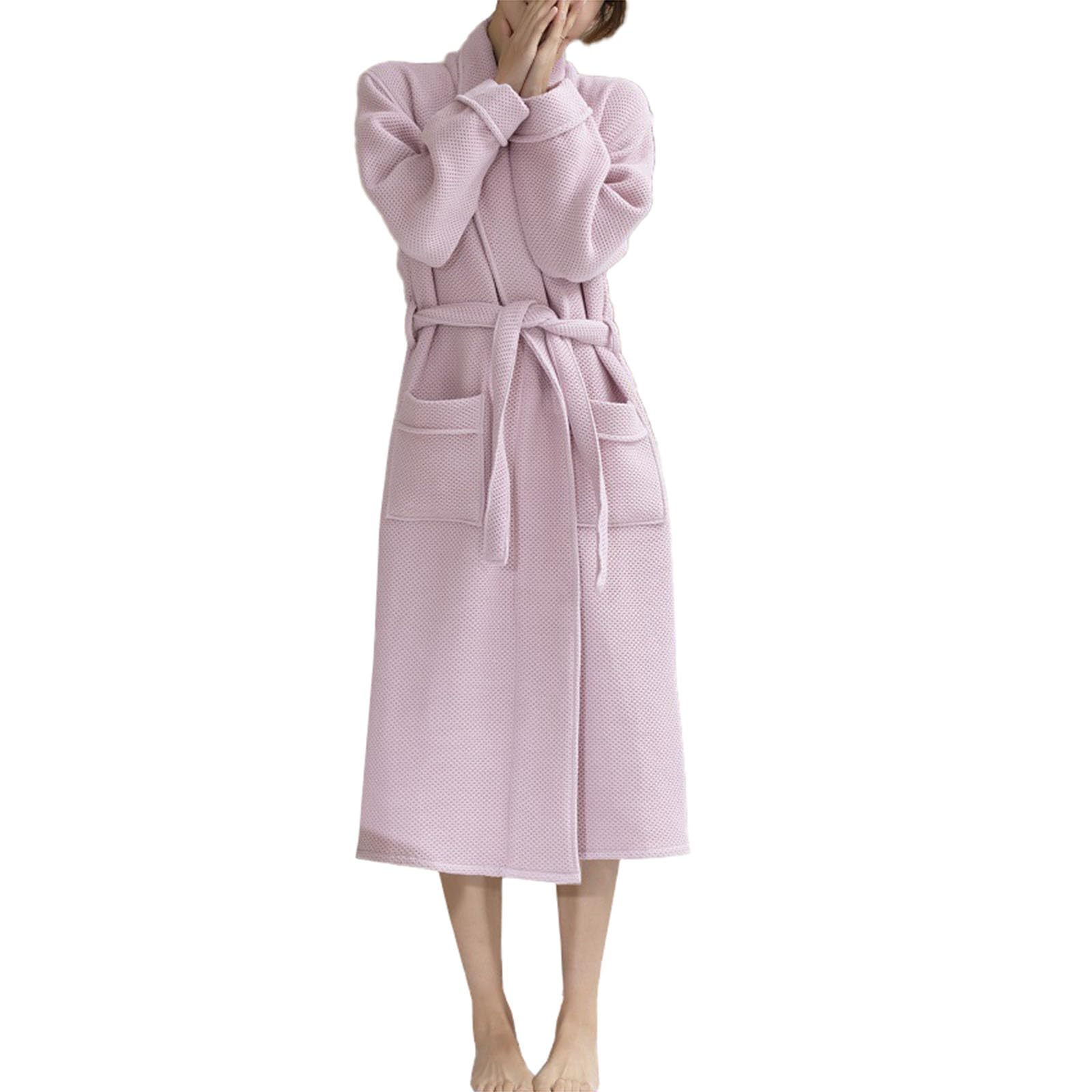 Generic Szlafroki damskie Szal Dzianina Szlafrok Kimono Lekki gofr tkany Bielizna damska Bawełniana kąpiel