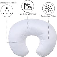 Vista 5 de Winmany Funda de almohada de lactancia impermeable para bebé, funda de almohada para lactancia materna, funda suave reemplazable para niños y niñas