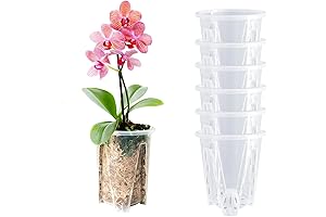 6 Pack Orchid Pots 3.9'' x 4.8'' - Clear Plastic Orchid Pots...