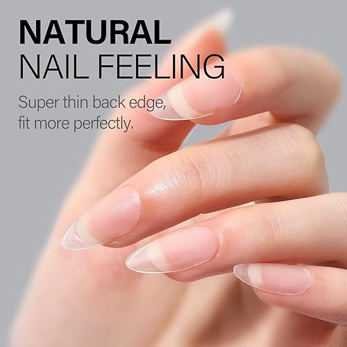 Vista 25 de AILLSA 450 puntas de uñas de gel extra cortas, puntas de uñas de gel de cobertura completa, punta de uñas postizas preliminadas a presión, 15