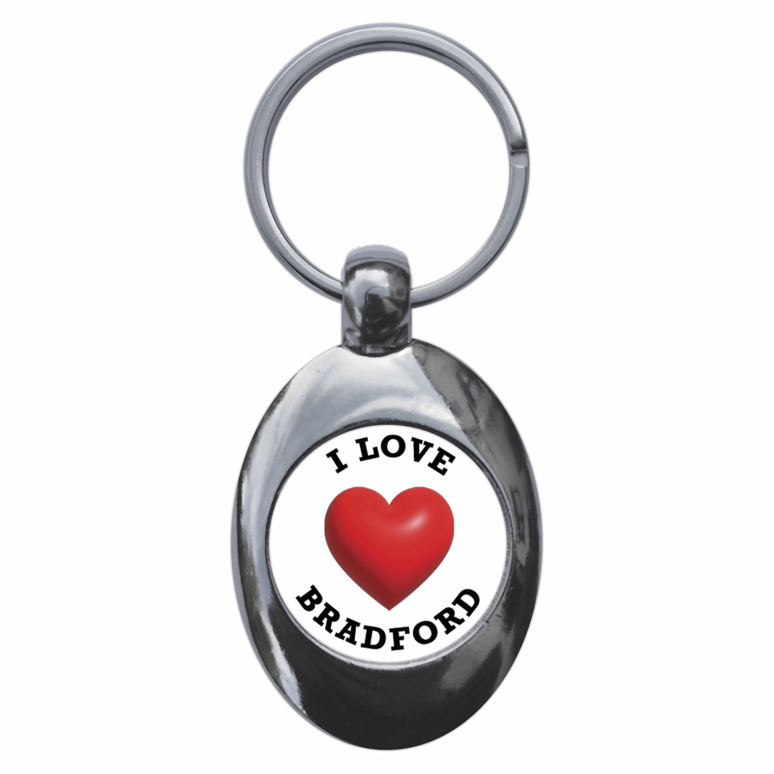 Ozorath I Heart Love Bradford Keyring Keychain With Trolley Coin