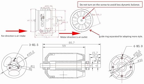 Miniatura 4 de EDF Ventilador de 3.543 in, 12 aspas sin motor, ventilador eléctrico sin motor para EDF 6S 8S, hélice de motor a reacción RC Hobby, modelo de