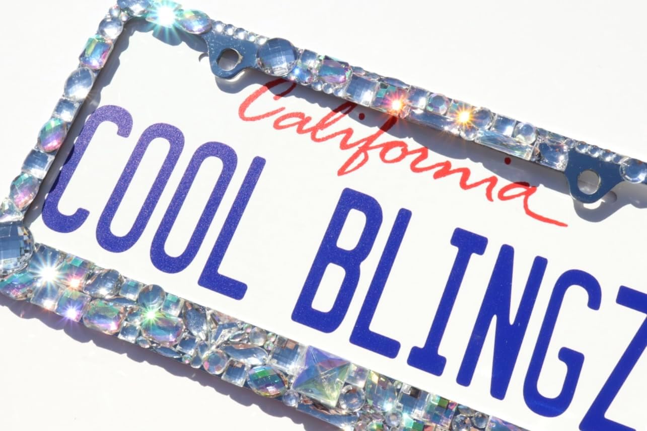 Chunky Mix AB and Clear Crystal Rhinestone License Plate Frame Bling