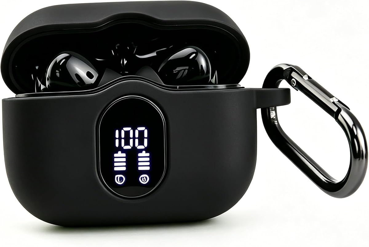 Funda LEFXMOPHY para auriculares inalámbricos Btootos A90 Pro, protector negro, piel de silicona