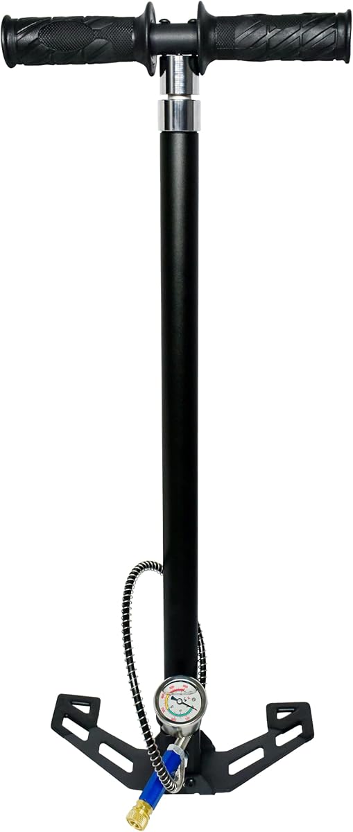 Bomba manual PCP de 4 etapas TUXING, bomba manual de alta presión 4500Psi para paintball | Bomba de aire PCP de acero inoxidable con filtro de agua y aceite para pistola de aire, estribo de caza, Rifle de aire de Paintball, 300bar