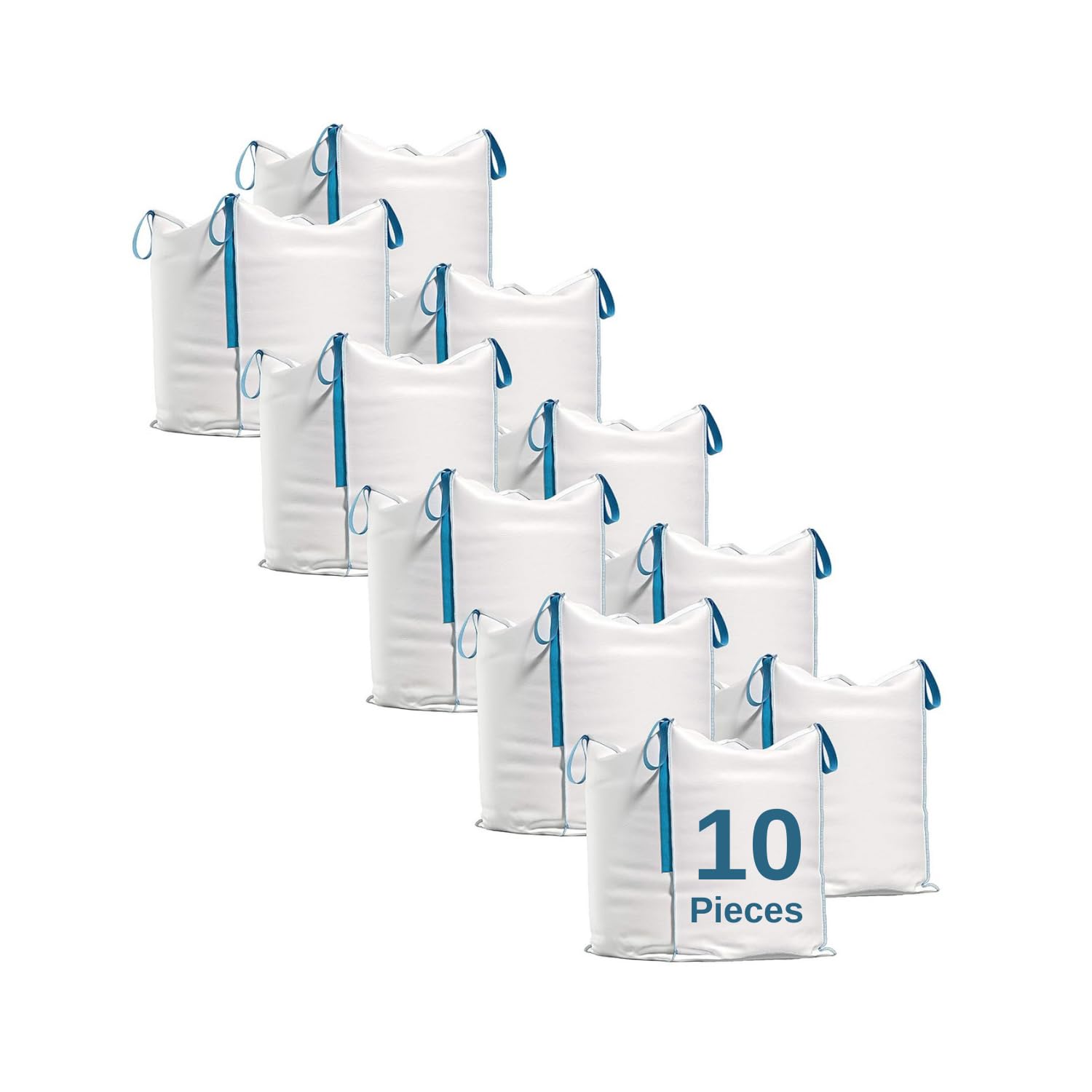 Erfu Big Bag - Borsa da trasporto 90 x 90 x 90 cm, capacità 1000 kg, borsa in polipropilene intrecciato con 4 maniglie di sollevamento, per macerie, legno, sabbia, rifiuti da giardino (10)