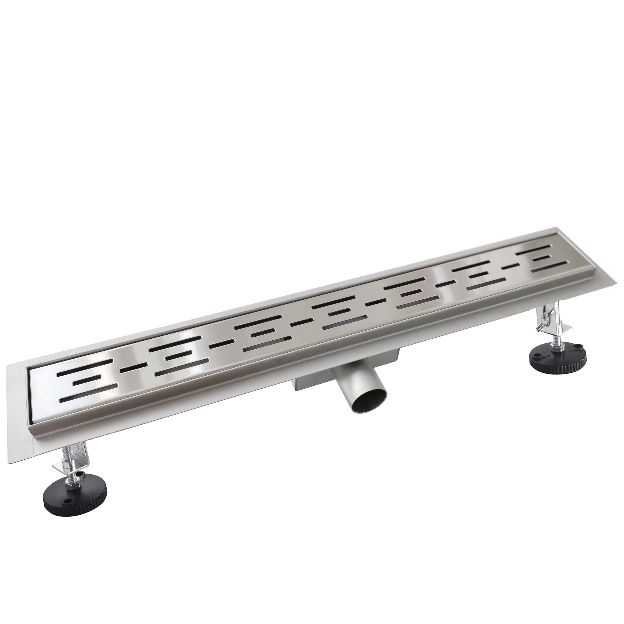 Aica Caniveau de Douche Italienne Acier Inoxydable Siphon Sol D'évacuation le Modèle Linéaire Drain de Douche Rectangulaire Extra Plat Argent (70cm)