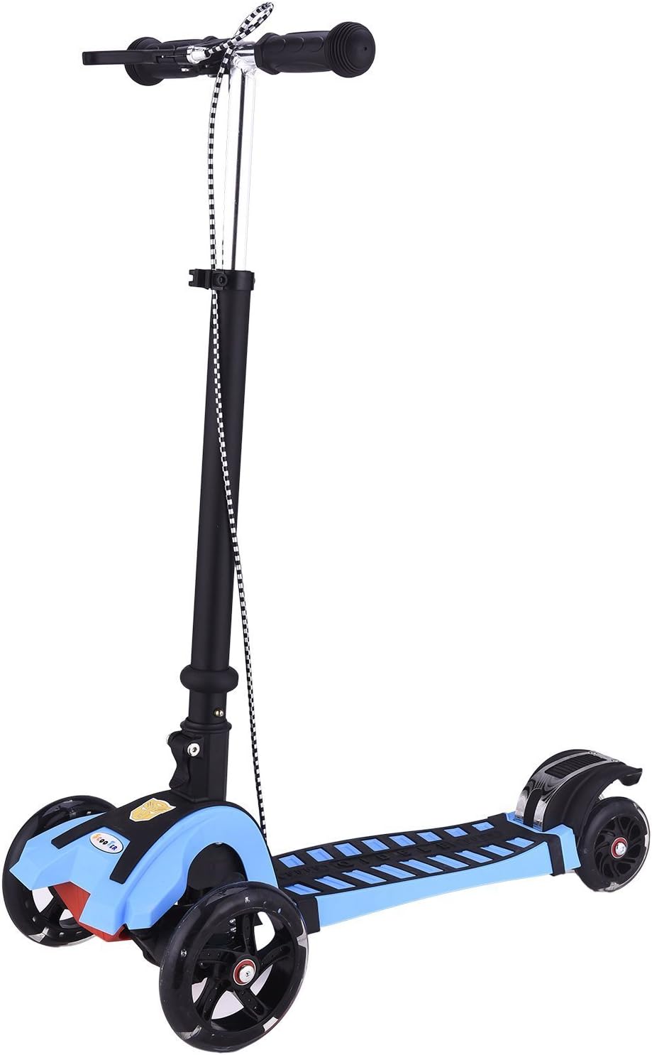 LinRin Hand and Foot Break Extra Thick PU Wheel Aluminum Base Foldable Scooter
