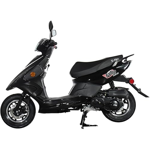 X‑PRO Bali 50cc 4‑Stroke Gas Moped with Electric & Kick Start, CVT Transmission, 10″ DOT Wheels, LED Headlight, Under‑Seat Storage – Comfortable City Commuter Ride