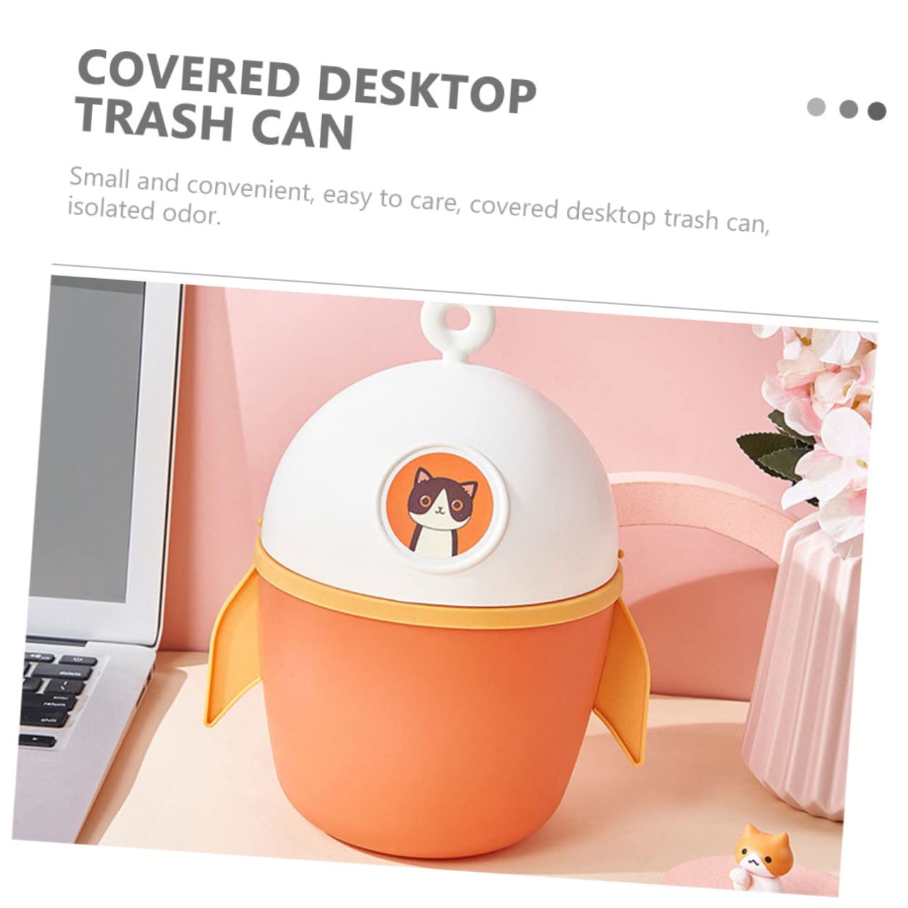 GLEAVI Cartoon Mini Trash Can Small Tabletop Waste Bin Lid Colorful Plastic Garbage Container for Home Office and Boys and Girls Rooms