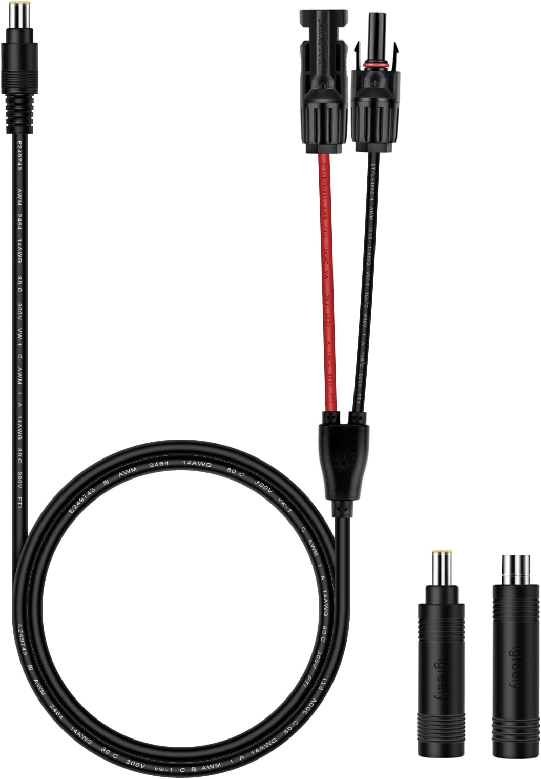 GINTOOYUN 2 PCS DC8020 Connector Pigtail Cable DC 8.0MM x 2