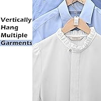 Vista 2 de 20 piezas de ganchos para colgar ropa, organizador de ropa, ahorro de espacio, ganchos colgantes de plástico (blanco)