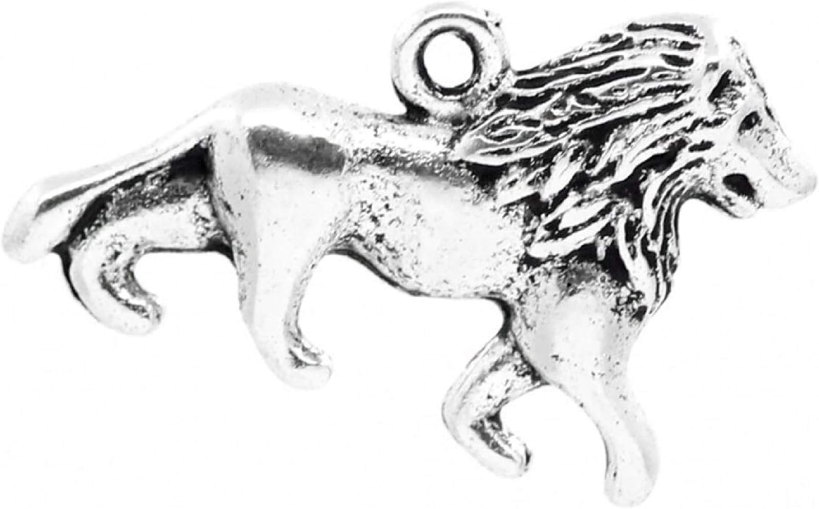 Housweety 30pcs Charm Pendants Lion Animal Silver Tone 26mmx17mm(1"x5/8")