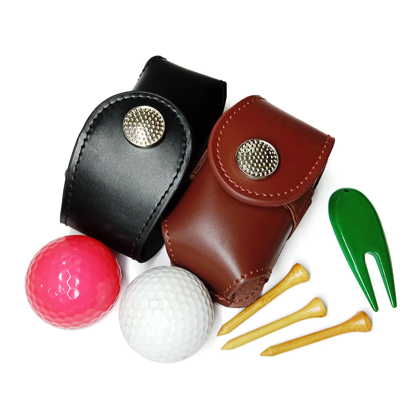 Sac de rangement pour balles de golf en cuir PU - Sac de rangement pratique pour golfeurs