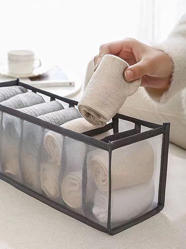 Organizador de cajones con 11 celdas, organizadores de cajones plegables, cajones de tela para armario, cajas de almacenamiento para calcetines,