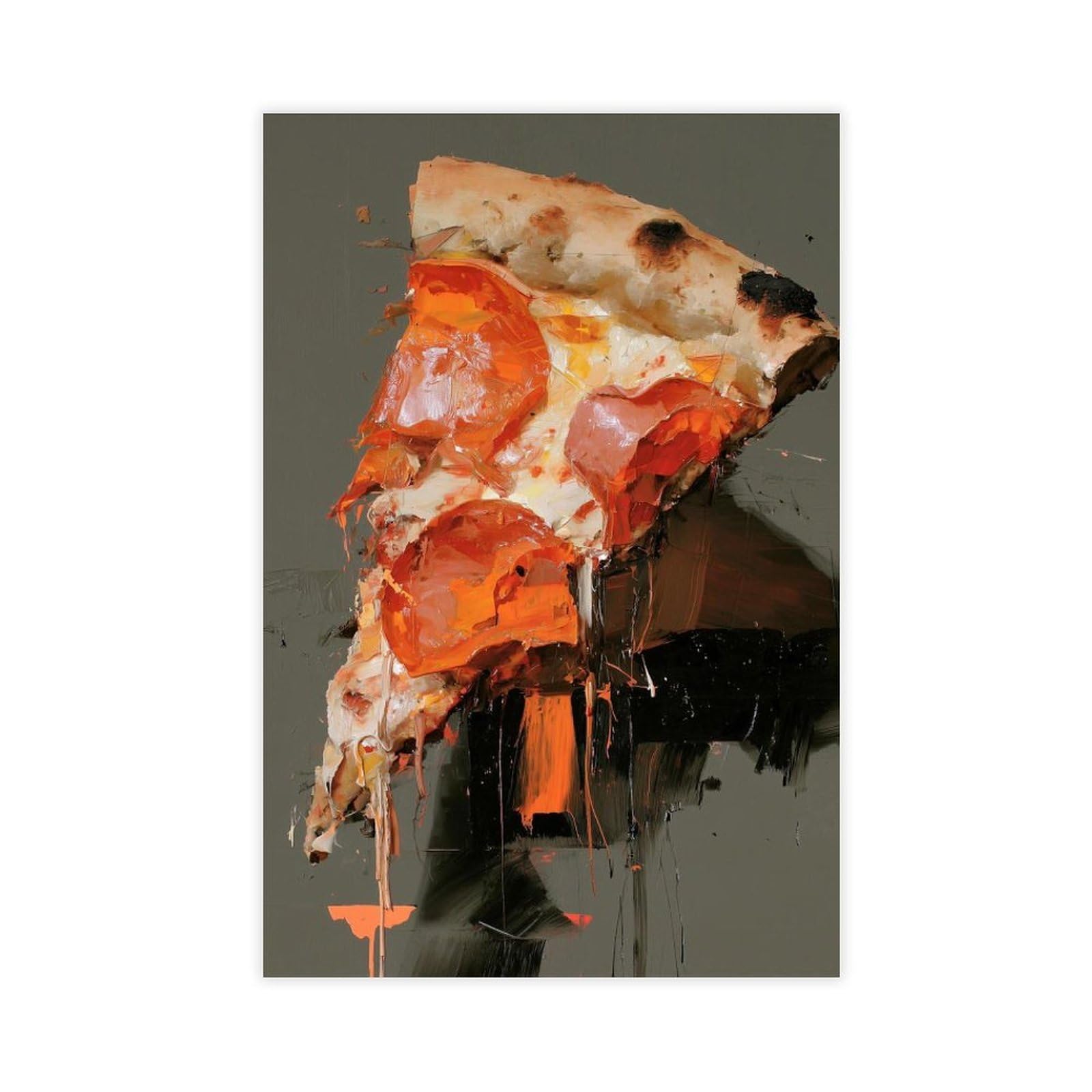 MRYCQ Pepperoni Pizza Slice Poster Canvas Poster for Dorm Room Decor Gift