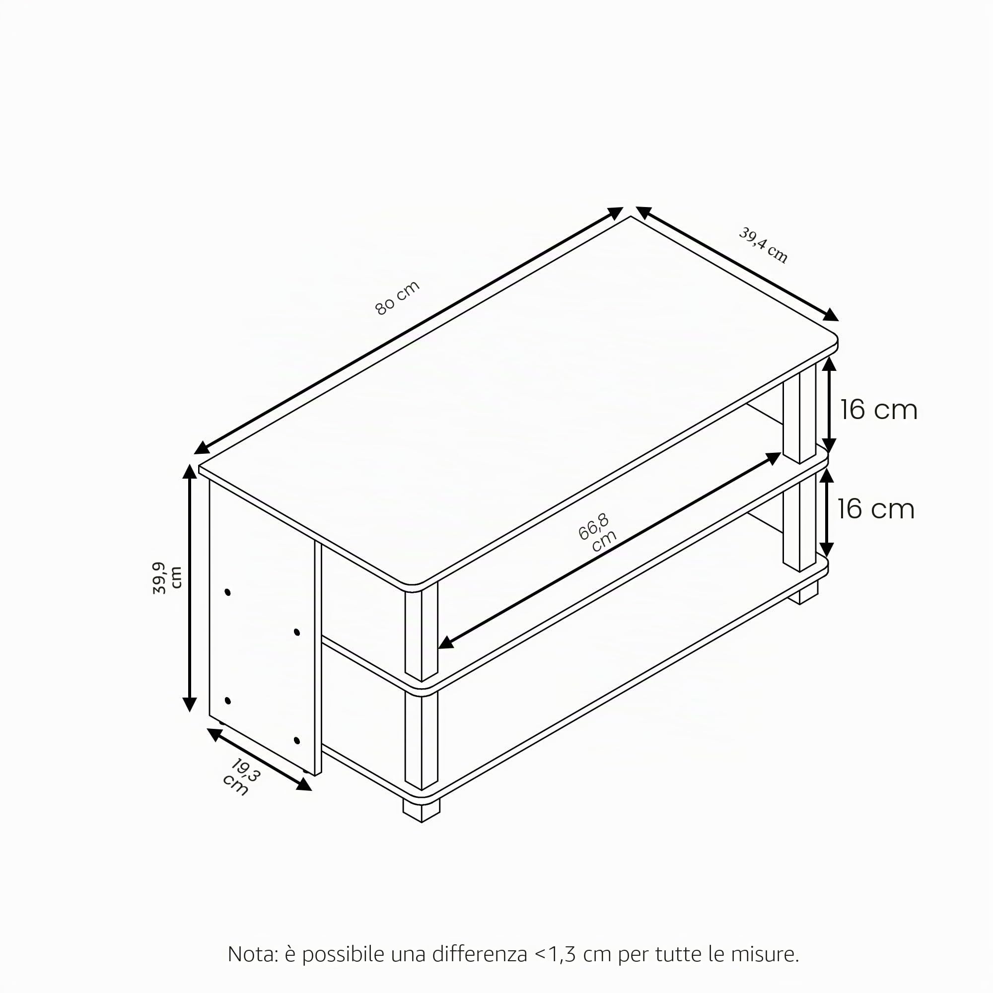 Furinno Sully Mobile Porta TV, Marrone/Nero