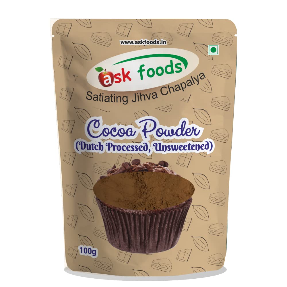 ASK Foods | Cocoa Powder - Dutch Processed | Unsweetened | Baking Decoration | Cake, Dessert Decoration | Ice Cream Toppings (pack of 1) (B0BFLRVDLS) Amazon Price History, Amazon Price Tracker