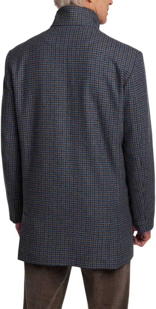 Paul Fredrick Men's Wool Blend Check Carcoat - Image 7