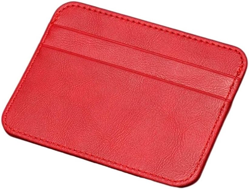ID Card Holder Package Small Ultra Thin Cover Solid Color Wallet Leather Multi-Card-Bit Pack Bag(Blue)