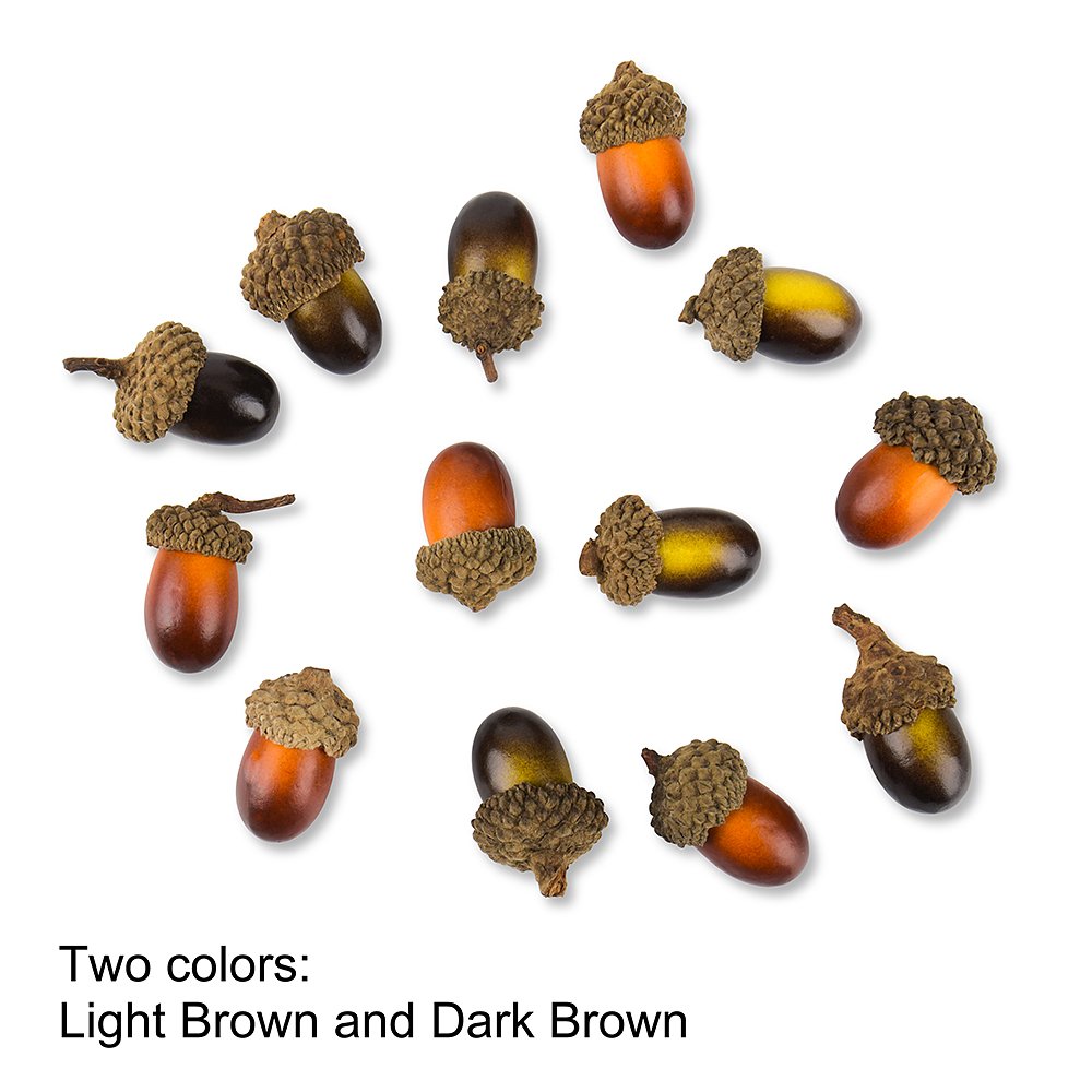 60 Ghiande Artificiali Miste Con Cappuccio Naturale | Decorazioni Autunnali In 4 Colori (Oro, Argento, Arancio, Marrone) | 3x2 Cm Per Centrotavola E Artigianato