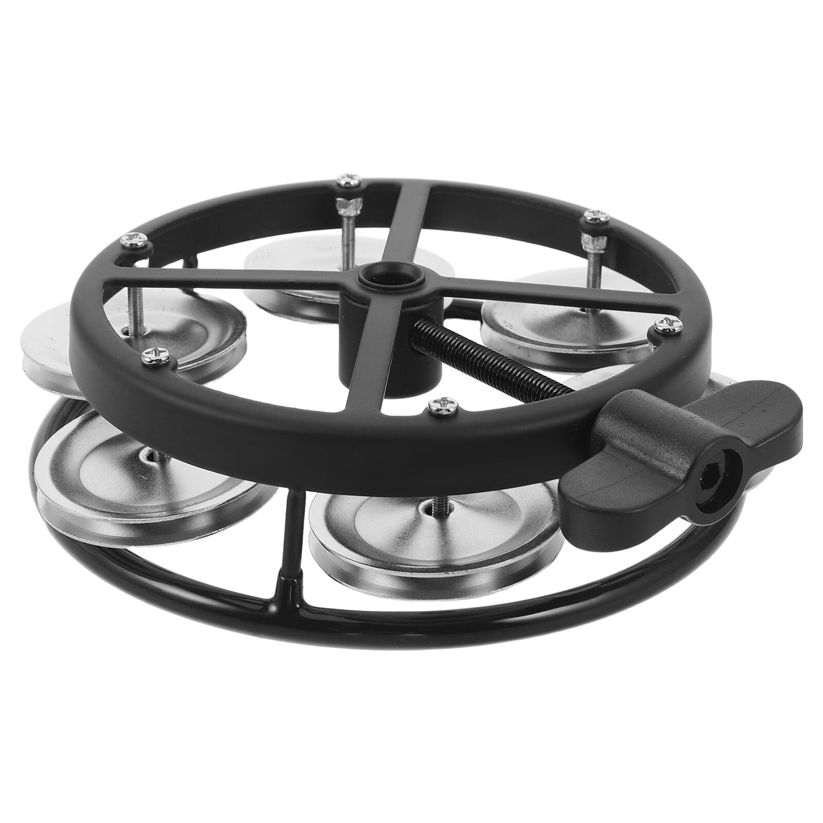 Tambourine Hi-hat Montage Léger avec Double Rangée de Cymbales Fixation à Écrou pour Batterie Accessoire Percussion pour Batteurs et Fêtes