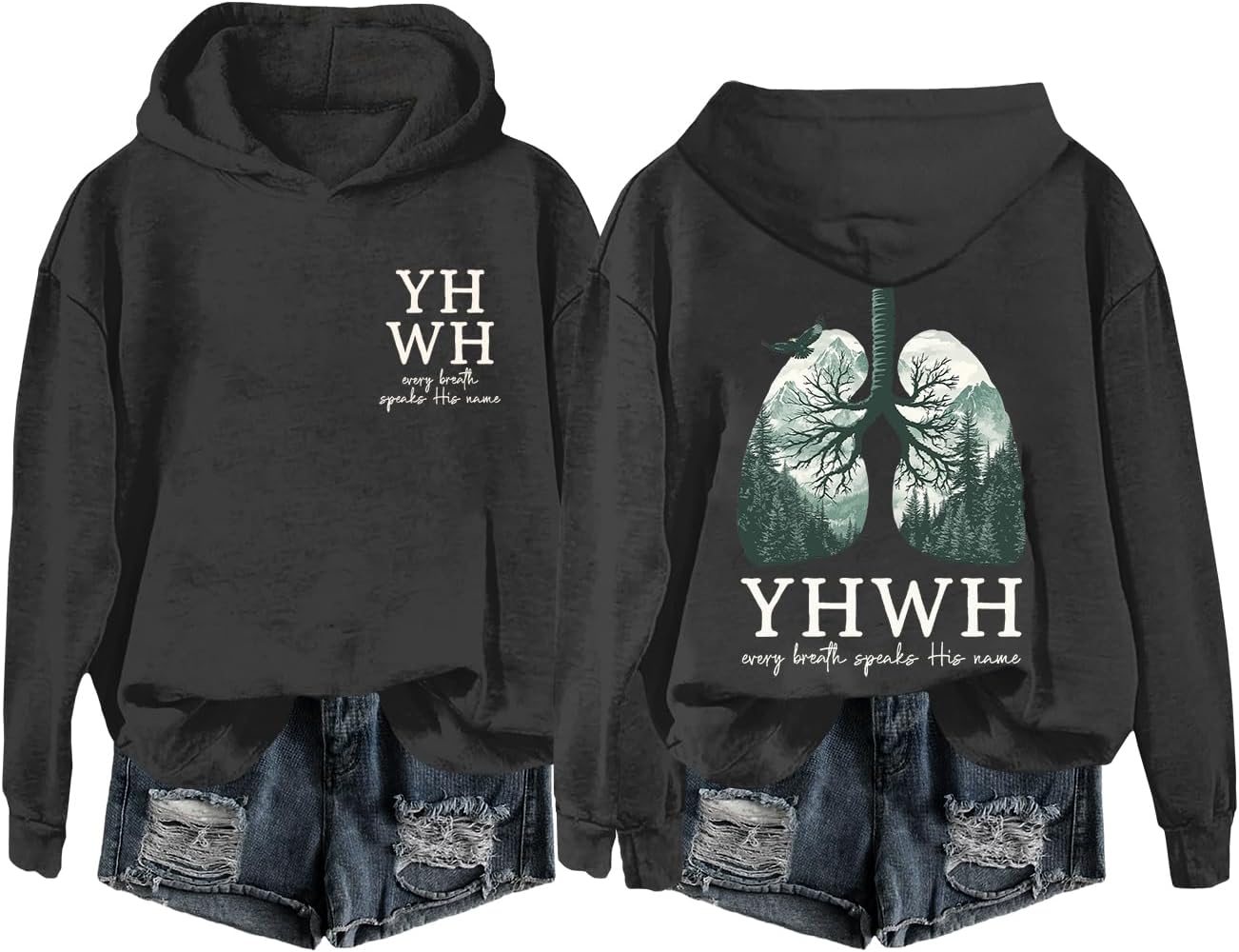 Christian Sweatshirt Women Men YHWH Hoodie Shirt Jesus Faith Inspirational Funny Letter Printed Graphic Pullover Tops