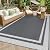 HappyTrends Outdoor Rug Reversible Portable Plastic Straw Camping Rugs for Outside RV,Large Waterproof Outdoor Area Rugs for Patio,Deck,Porch,Balcony(5'x 8',White&Gray)