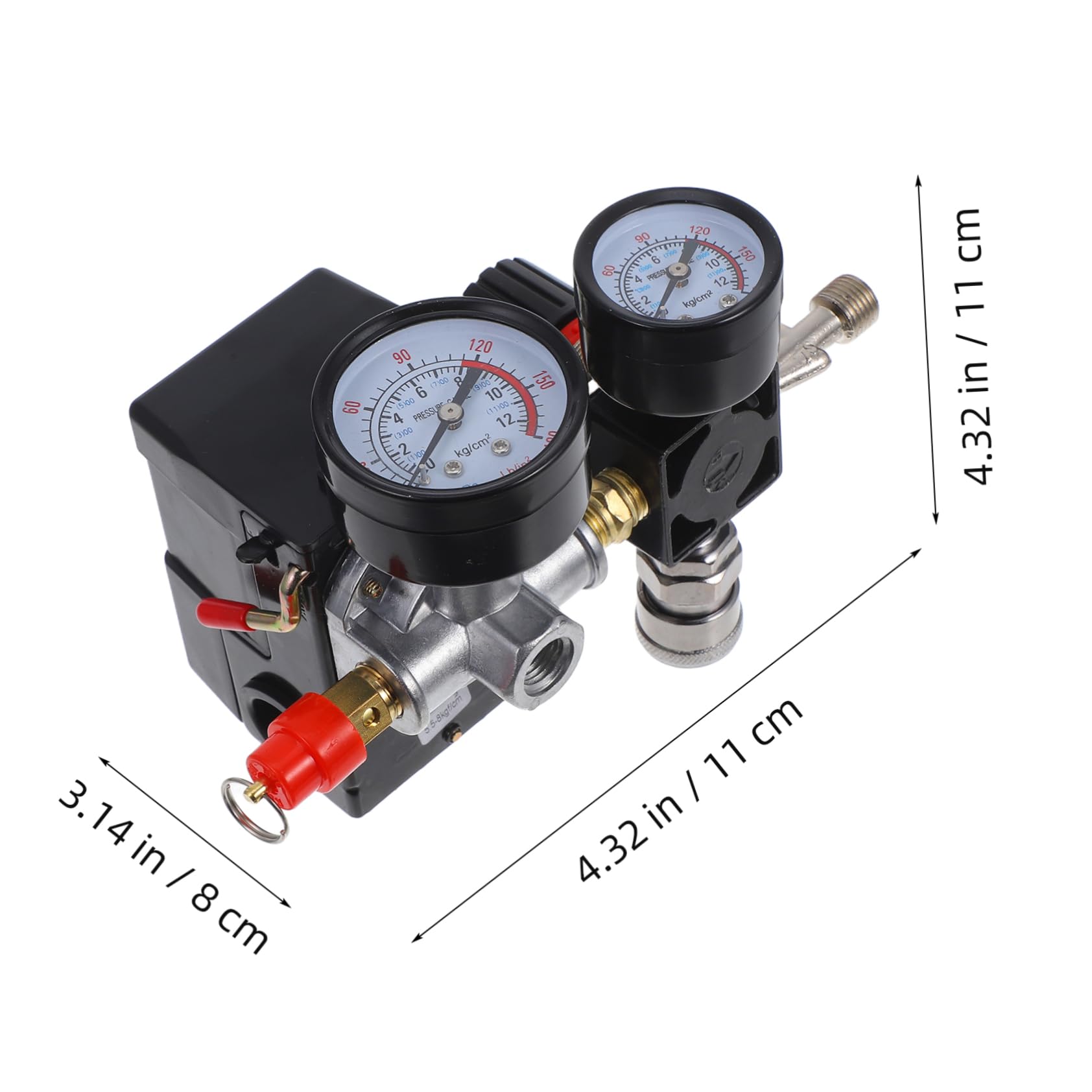 Cabilock Repuestos Para Compresor De Aire Kit Completo Con Manómetro Regulador y Válvulas De Seguridad