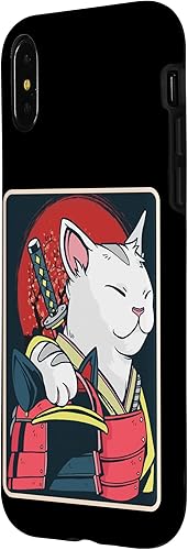 Miniatura 8 de Arte de gato japonés para iPhone 13 - Espada Katana - Anime Ninja Cat - Funda Catzilla