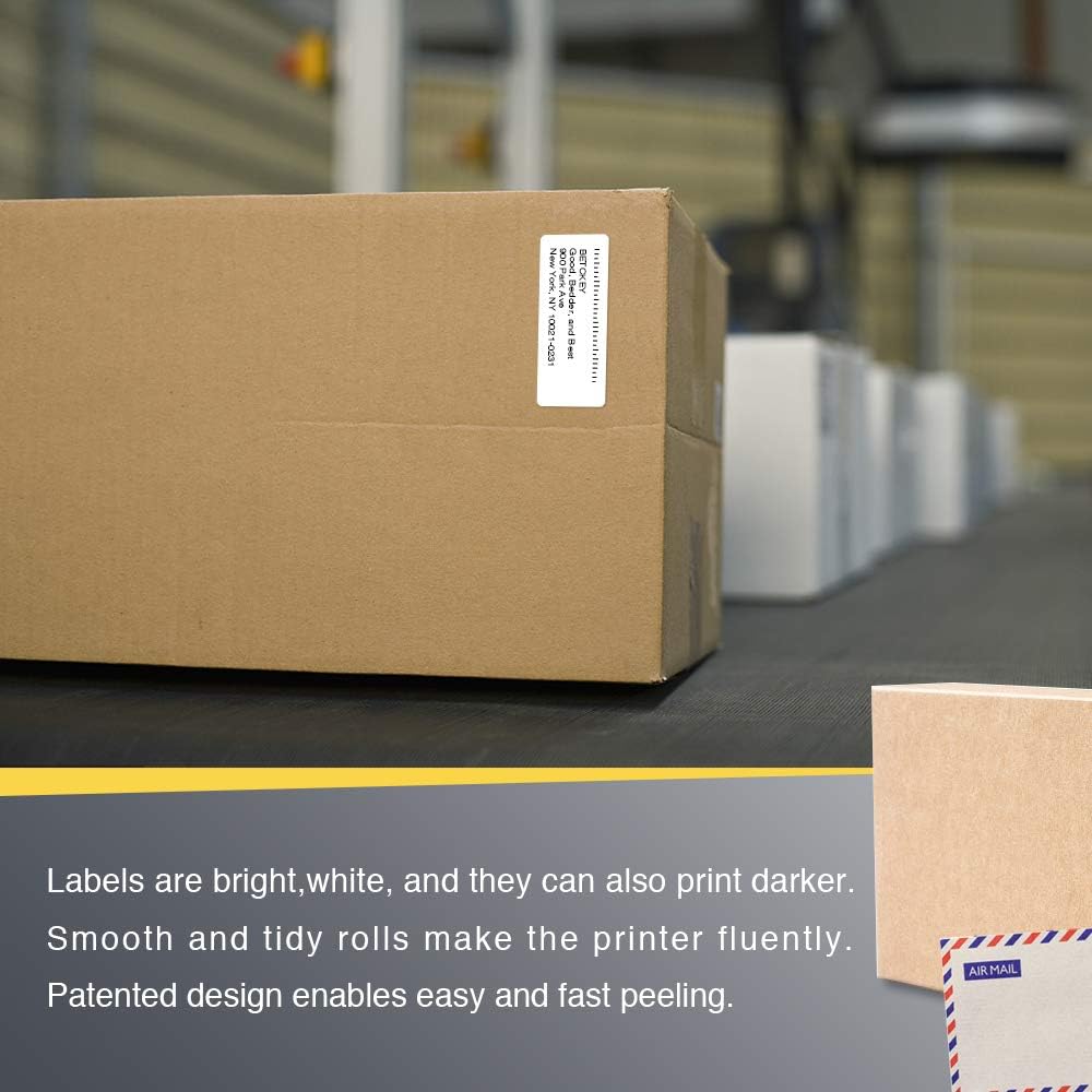 BETCKEY - 2.5" x 1" (64 mm x 25 mm) Multipurpose & Barcode Labels Compatible with Zebra & Rollo Label Printer,Premium Adhesive & Perforated [10 Rolls, 13800 Labels] - Image 5