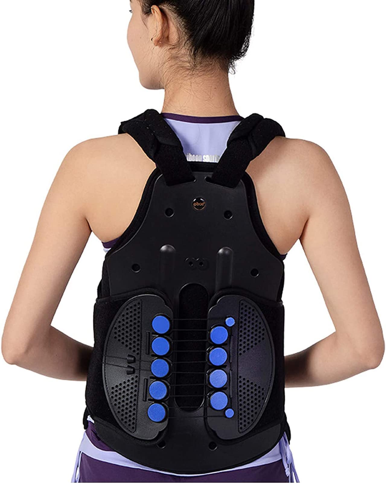 CUSMA Soporte De Columna con Bolsa De Aire, Ortesis Fija Toracolumbar Ajustable, Soporte Lumbar para El Pecho, para Aliviar El Dolor De Espalda, Recuperación De Lesiones