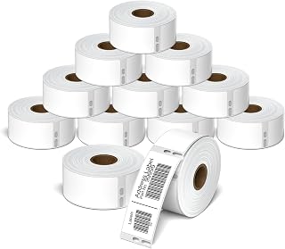12 Rollen 99012 36mm x 89mm Adressaufkleber kompatibel mit Dymo S0722400