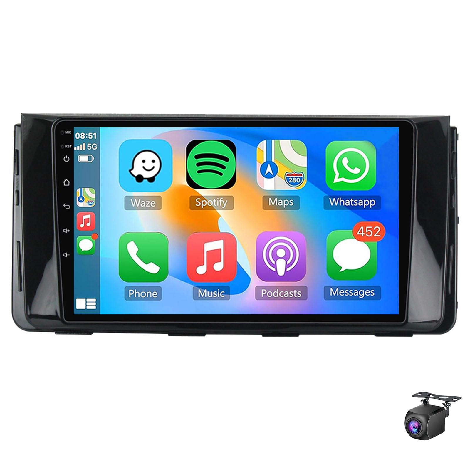 Android 15 Car Stereo for Hyun-dai H350 2015-2021 with Wireless CarPlay Android Auto 9 Inch IPS Touchscreen Radio with WiFi GPS Mirror Link Bluetooth FM RDS EQ SWC Backup Camera(Size:8Core 6+128G)